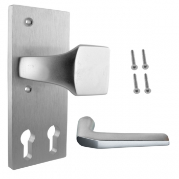 Door lock set, handle and knob for lock case with two profile cylinders, ESK-DPZ-WG - Kopie